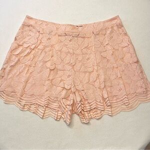 Torrid 3X Peach Lace Skort Pull-On Floral Overlay Plus Size